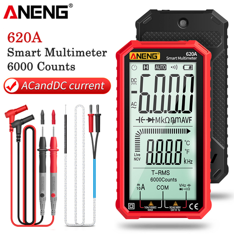 ANENG-multímetro Digital inteligente multimetro digital polimetro 620A probadores de transistores, 6000 recuentos, tester multimeter medidor de capacitancia eléctrica automática, resistencia a la temperatura ► Foto 1/6