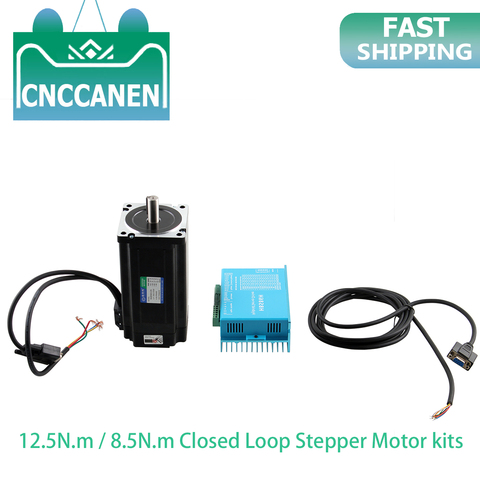 Kit de Motor paso a paso de bucle cerrado Nema 34 86, 2 fases, 12,5 nm, 8,5 nm, Hybird servocontrolador HB860H + 86HB250-156B 86HB250 ► Foto 1/6