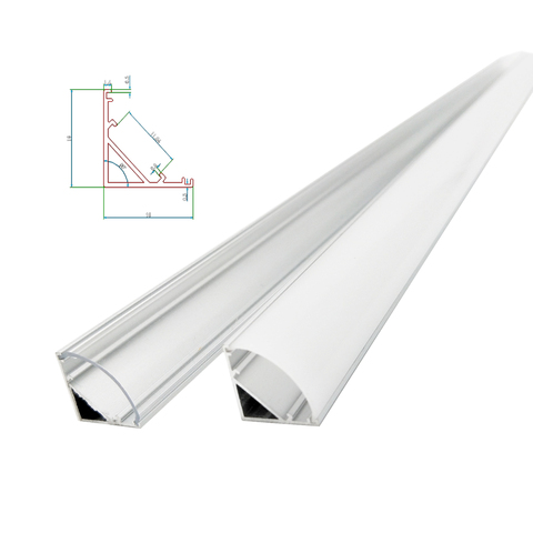 1-10 Uds 50cm Barra de luz LED vivienda forma V triángulo perfil de aluminio Mikly funda transparente Clip conector canal para tira de PCB 12mm ► Foto 1/6