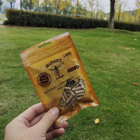 HORNET peligro 150 x HORNET goma Natural 5 MM Rolling FilterPre laminado Natural sin refinar Filtro de cigarrillo de papel rodante consejos ► Foto 1/6