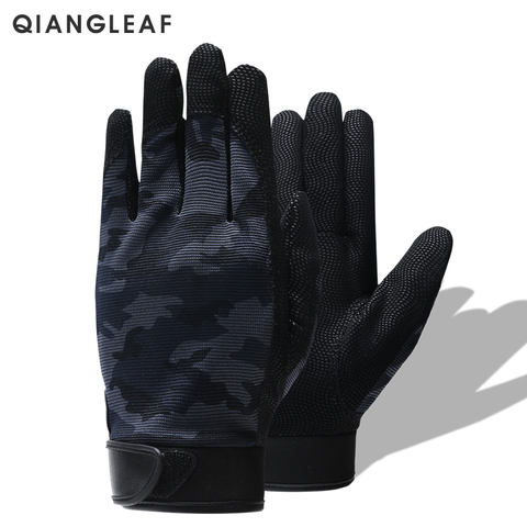 QIANGLEAF-guantes de trabajo tácticos de Pu, antideslizantes, para caza, Camping, ciclismo, Camuflaje, deporte al aire libre, seguridad para pesca, 2500MC ► Foto 1/5