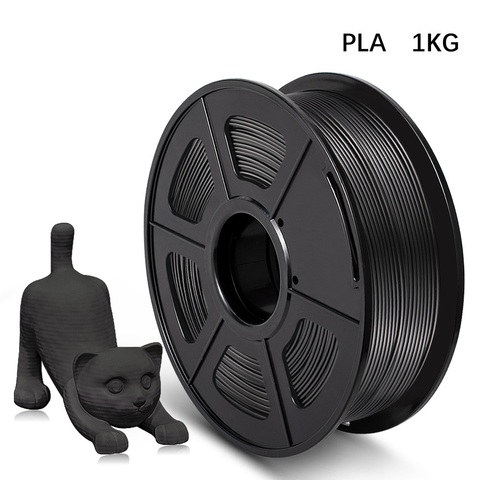 Filamento de impresora 3D PLA, 1kg, 1,75mm de diámetro de tolerancia +/-0,02mm, Color negro, 2,2 libras, 100%, sin burbujas, Material de impresión ecológico ► Foto 1/6