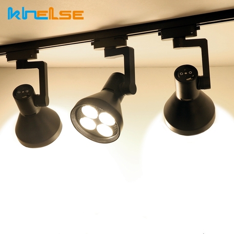 Iluminación de carril LED E27, lámpara de techo de 2 cables, fase AC220V, 25/35/45W, para Loft, tienda de ropa, punto de casa, luminaria de iluminación ► Foto 1/1