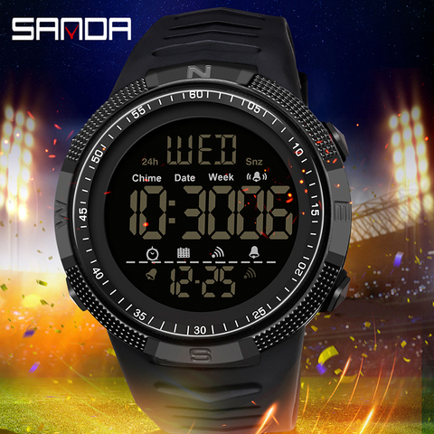 SANDA-reloj deportivo militar para hombre, pulsera Digital a prueba de golpes con cuenta atrás, resistente al agua ► Foto 1/6