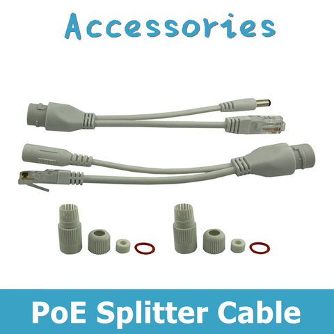 Par de Cable divisor PoE para cámara IP cambiar la cinta Screened 5V 12V 24V 48V Cable de alimentación 5,5*2,1mm traje impermeable ► Foto 1/6