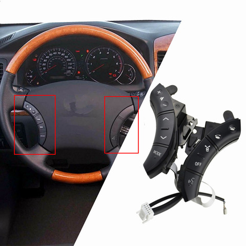 Botones de estilo de coche para Toyota Highlander Land Cruiser, control de volante multifunción, Color negro, 75B037 ► Foto 1/6