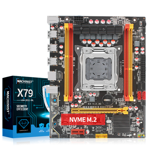 Placa base de escritorio X79 LGA 2011, compatible con procesador Intel Xeon E5 V1 y V2, memoria RAM DDR3 ECC, NVME M.2, SATA3.0, placas base E5 3,3G ► Foto 1/6