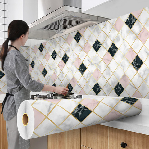 Papel tapiz de 500cm con revestimiento de aluminio, impermeable, moderno, para sala de estar, muebles de escritorio, vinilo, autoadhesivo, contacto, decoración del hogar ► Foto 1/6