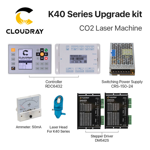 Cloudray-Kit de actualización de la serie K40 para máquina de grabado láser pequeña CO2, controlador láser CO2 Ruida RDC6432, controlador paso a paso DM542S ► Foto 1/6