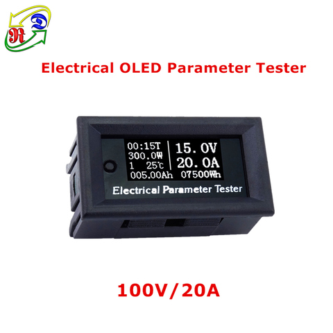 Medidor de voltaje multifunción RD 100v/20A 7 en 1 OLED, voltímetro de capacidad de temperatura, amperímetro, medidor eléctrico blanco ► Foto 1/4