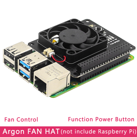 Argón sombrero ventilador módulo para Raspberry Pi 4B/3B +/3 Control de temperatura ventilador con función de botón para Raspberry Pi Modelo B ► Foto 1/6