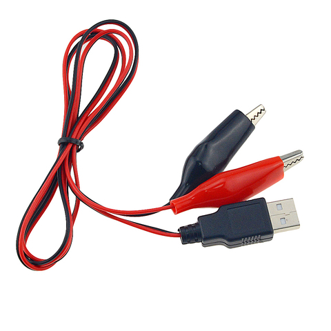 Pinzas de prueba de cocodrilo a conector USB macho, cable adaptador de fuente de alimentación, 1 Uds., 50CM o 100CM, cc 5V, 1A ► Foto 1/6