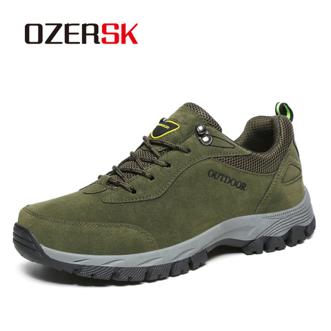 OZERSK-zapatos informales de cuero para hombre, zapatillas cómodas para exteriores, para caminar, novedad de verano, 2022 ► Foto 1/6