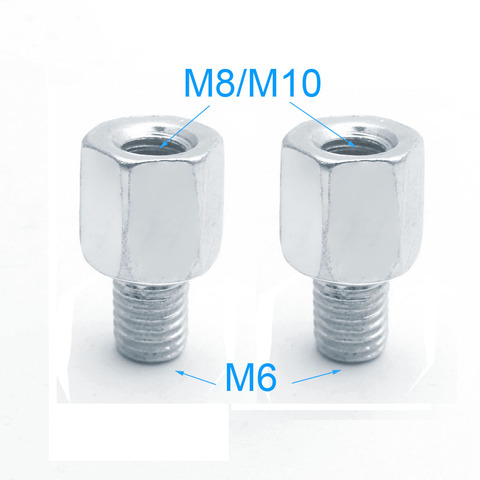 1 par (2 uds) adaptadores de espejo trasero de motocicleta Scooter M10 10mm M8 8mm a 6mm M6 macho hembra tornillo de cambio de rosca derecha ► Foto 1/6