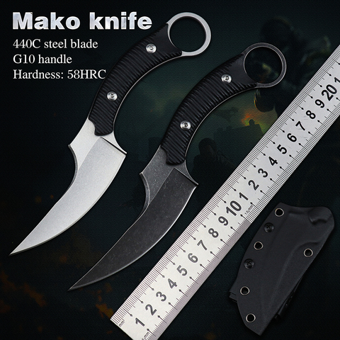 Karambit-cuchillo táctico csgo 440C, herramienta EDC de hoja fija para acampar al aire libre, caza y supervivencia, autodefensa ► Foto 1/6