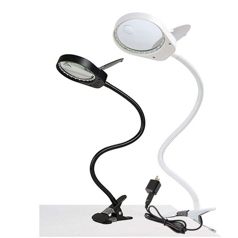 Lámpara de escritorio con lupa y Clip, LED, lectura, lente grande, con abrazadera 3x10x o 5x, 8x15x ► Foto 1/6