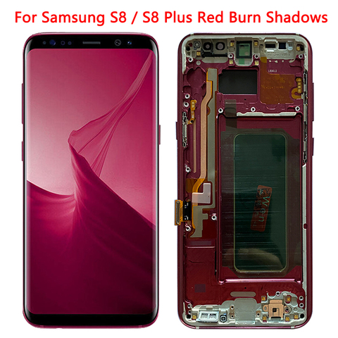 Pantalla LCD super Amoled para Samsung Galaxy S8 Plus, marco de pantalla LCD SM-G950F G955F, con sombras Rojas ► Foto 1/6