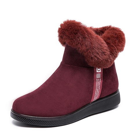 Botines de nieve de invierno para Mujer zapato de Mujer, Botas informales de ante de invierno con cremallera, Botas peludas de felpa, Botas de plataforma para Mujer ► Foto 1/6