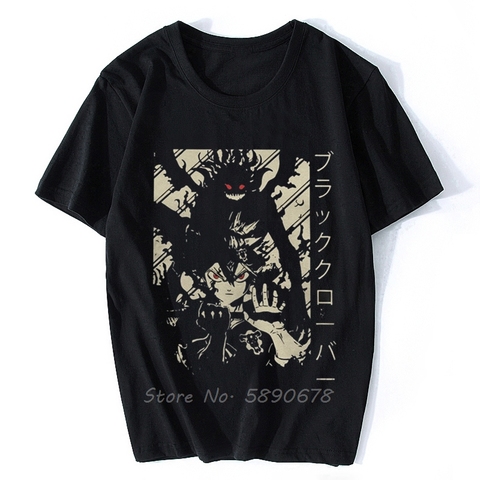 Camisetas de Anime japonés para hombres, camisas de algodón de manga corta, Harajuku, impresionante trébol negro, Asta, Verano ► Foto 1/2