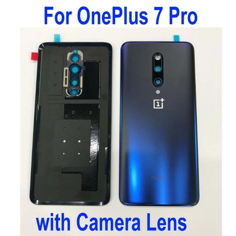 Carcasa trasera para batería de One Plus 7, carcasa trasera para puerta, tapa con lente de cristal de cámara para OnePlus 7 Pro + adhesivo ► Foto 1/2