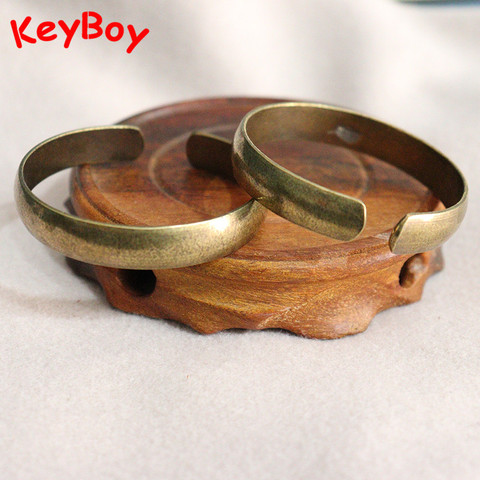 Brazalete Vintage de cobre con apertura geométrica para mujer, joyería de latón Simple, pulseras ajustables para hombre, brazaletes de Metal antiguo ► Foto 1/6