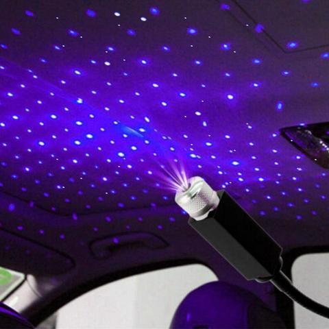 Mini LED para techo de coche, luz de noche, Lámpara decorativa USB, proyector, ambiente ajustable, luz de decoración de techo para el hogar ► Foto 1/6