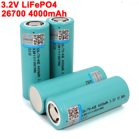 LiFePO4-Batería de descarga continua 3C de 3,2 V, 26700, 4000mAh, máxima potencia 5C, para coche eléctrico, scooter, almacenamiento de energía ► Foto 1/6