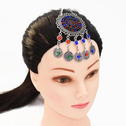 Pinzas para el pelo de estilo indio para mujer, horquillas con borlas para el pelo, joyería Bohemia para el cabello con cuentas, accesorios para el cabello de boda turca Tribal gitana ► Foto 1/6