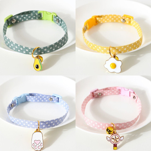 1Pc Collar de gatito con Bell corte Gato Collar Breakaway ajustable Collar para gatos Collar para mascotas suministros Collier para gatitos ► Foto 1/5