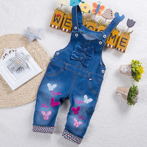 IENENS niños bebé Niñas Ropa pantalones mono Infantil Niño Niña Pantalones largos Jeans Denim mono, mono ► Foto 1/5