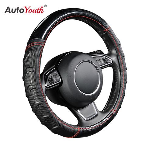 AUTOYOUTH protector de masaje con diseño de sauce para volante de coche, diseño de fútbol, empalme de cuero ligero Universal para la mayoría de estilo de coche ► Foto 1/6