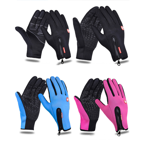 Unisex pantalla táctil invierno térmico caliente ciclismo bicicleta esquí al aire libre Camping senderismo guantes deportes dedo completo ► Foto 1/6