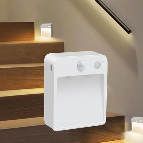 Sensor de movimiento por infrarrojos PIR + luz LED nocturna, dos modos de detección de cuerpo humano, iluminación de cocina, ahorro de energía, para cama, escaleras ► Foto 1/6