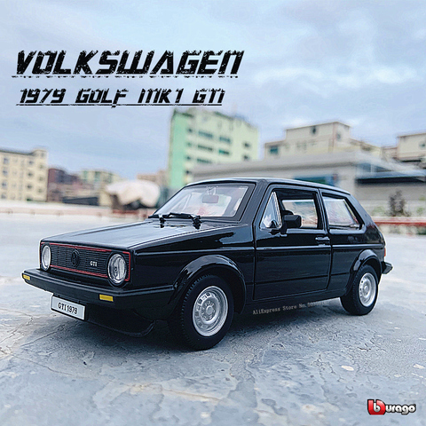 Bburago-Coche de simulación de aleación de metal, modelo Volkswagen 1979 Golf GTI MK1, adornos para manualidades, colección de juguetes, herramientas de regalo, 1:24 ► Foto 1/6