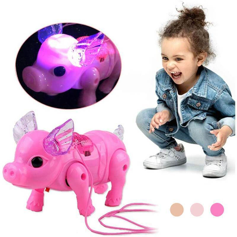 Cerdo que camina con luz Musical para niños, juguete electrónico divertido, regalo de cumpleaños, Color rosa, novedad de 2022 ► Foto 1/6