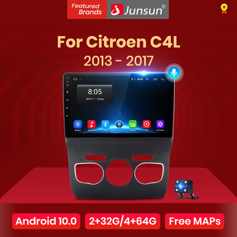 Junsun V1 pro 2G + 32G Android 10 para Citroen C4 C4L 2013 - 2017 auto Radio Multimedia reproductor de Video GPS de navegación 2 din dvd ► Foto 1/6