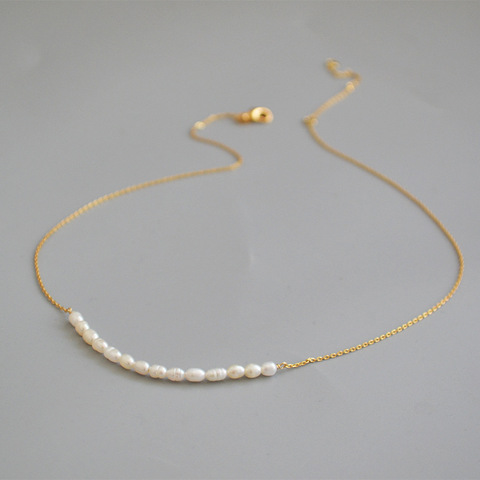 Collar de perlas naturales y reales de latón con oro de 18K, joyería Wowen, diseñador de fiesta, vestido de pasarela, moda coreana de Japón ► Foto 1/5