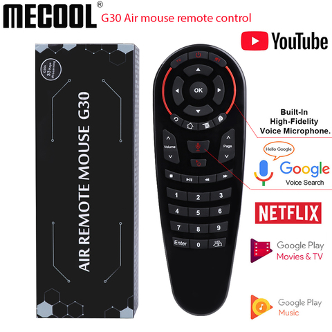 MECOOL-mando a distancia G30 Air Mouse para caja de Smart TV de Android, dispositivo inalámbrico de 2,4 GHz con Control de voz y giroscopio, compatible con Google ► Foto 1/6