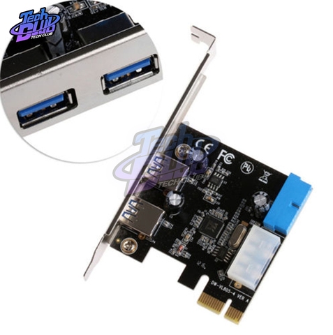 Alta calidad USB 3,0 PCI-e adaptador de tarjeta de expansión externa 2 USB3.0 Hub interior 20pin conector PCI-E de la tarjeta ► Foto 1/6