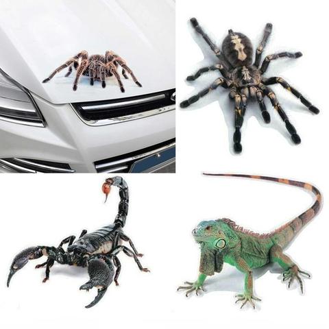 Pegatina 3D de Spider Lizard y escorpión para coche, calcomanía de parachoques para decoración, resistente al agua, alta adherencia, con patrón de animales, para ventana de vehículo ► Foto 1/6