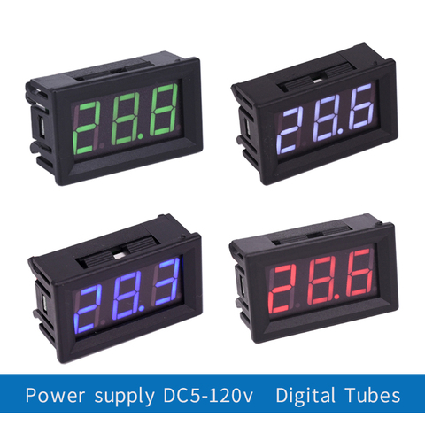 Luz indicadora de tubos digitales para termómetro, pantalla LED de inducción de medición de temperatura, rango de-40-120 ℃, DC5-120V, 12V, 24V y 48V ► Foto 1/6