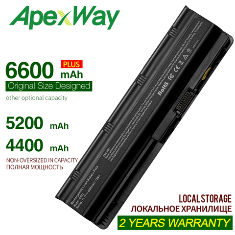 6 células mu06 negro batería de ordenador portátil para HP Notebook PC 593553-001 Para Pavilion g4 G6 G7 G32 cq42 593562-001 dv4 dv6 MU09 HSTNN-LB0W ► Foto 1/6