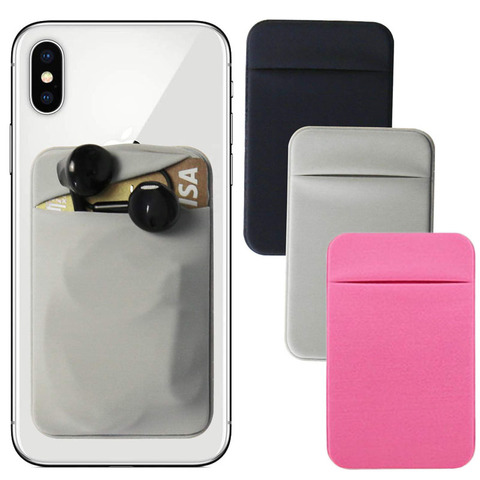 Adhesivo de bolsillo de crédito para teléfono móvil, funda de silicona con pegatina para tarjeta, funda para iPhone, Samsung y Xiaomi ► Foto 1/6