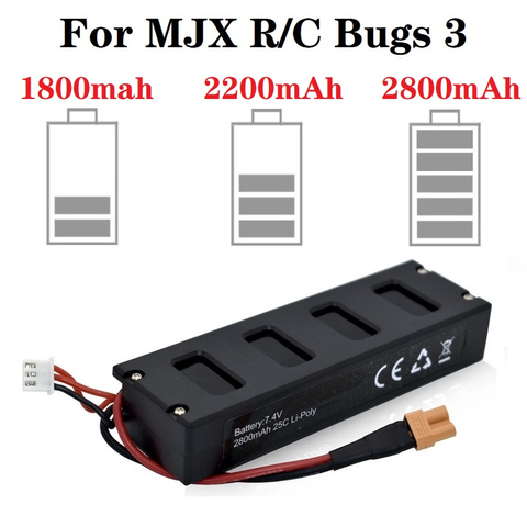 Batería Para Drones de 7,4 V, para MJX R/C Bugs 3 / B3 2s, 1800mAh, 2200mAh, 2800mah, batería Lipo para MJX B3, recambios de cuadrirrotor RC ► Foto 1/6