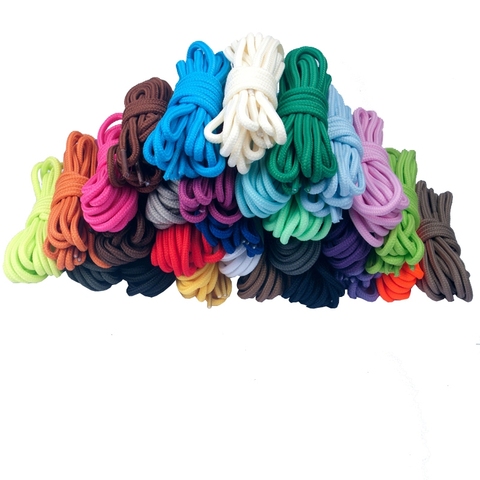 60-180CM cordones de zapatos redondos Cordones de arranque cuerdas de zapatos cordones de poliéster varios colores disponibles ► Foto 1/6