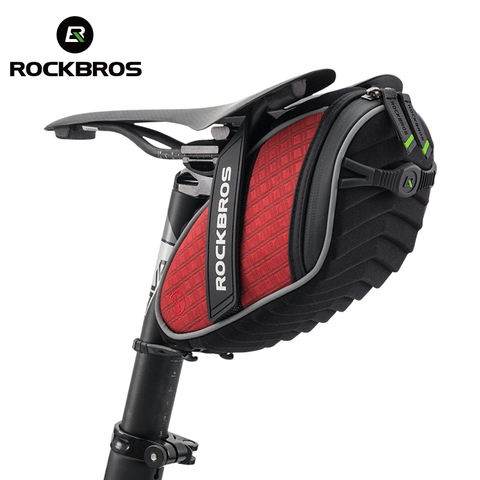 Bolso de bicicleta ROCKBROS funda 3D a prueba de lluvia bolsa de sillín reflectante bolsa de bicicleta a prueba de golpes bolsa de sillín trasero de accesorios de bicicleta ciclismo MTB ► Foto 1/6