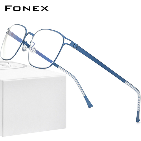 FONEX montura de aleación para gafas hombres Plaza miopía óptica marcos para anteojos de prescripción 2022 nuevo coreano sin tornillos gafas F020 ► Foto 1/6