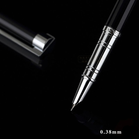 Envío Gratis papelería Jinhao lujo Metla regalo pluma 0,38mm Extra fina pluma estilográfica pluma negra tinta plata regalo de Navidad ► Foto 1/6