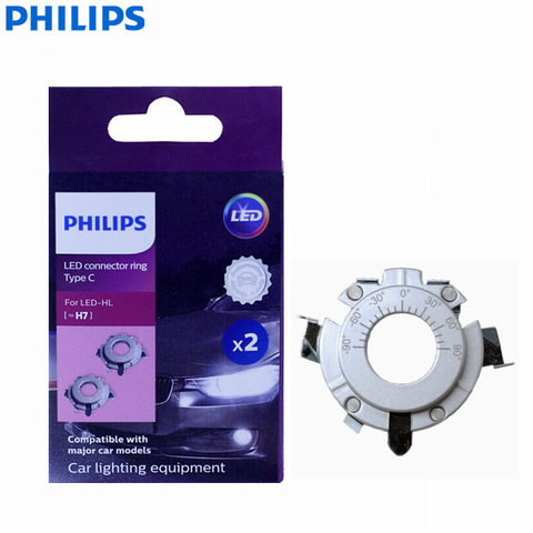 Philips-anillo conectores LED tipo C, soporte de lámparas para luz de cabeza automática Hi/lo, ajuste seguro, accesorios originales, par, H7 11172CX2 ► Foto 1/6