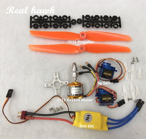 Motor sin escobillas A2212 2212 1800KV 30A ESC, montaje de Motor 7035 hélice SG90 9G, Micro Servo para helicóptero de avión de ala fija RC ► Foto 1/5